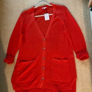 JJill Linen Cotton Cardigan - Paprika - MP - New